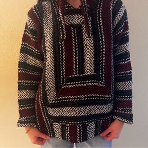 red patterned pullover hoodie